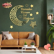 BEAUTY Mirror Stickers, Arylic DIY Wall Sticker,  Ramadan Decors Home Decorations Removable Eid Mubarak Wall Decal