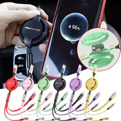 AMG Badge Car Mounted Telescopic Three In One Mobile Phone Charger Car Styling For Mercedes Benz GLE