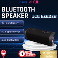 Philips S2000 Series Portable Bluetooth Speaker – 20W Max, RGB Lightshow, 20hr Battery & Auracast fo
