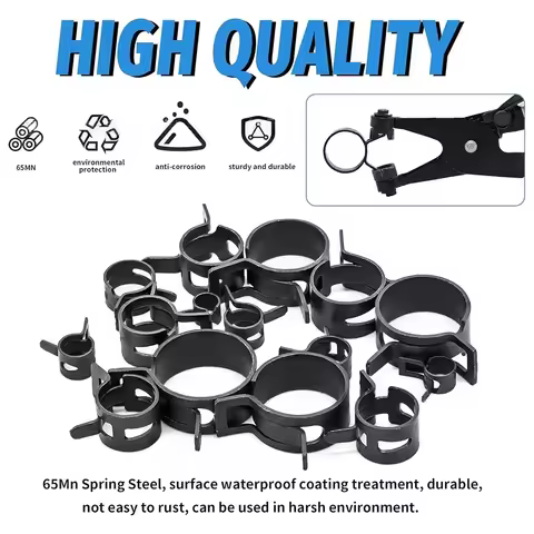 100Pcs+1 Plier/Set 6/7/8/9/10/11/12/13/14-25Mm Q673B Vacuum Spring Fuel Clip Oil Water Hose Pipe Tub