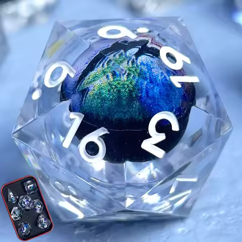 7PCS Moving Eye Polyhedral Resin Dice Sets for RPG MTG Role Playing Dungeons and Dragons Boardgame G
