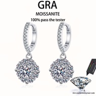 【 GRA Certificate Attached 】 1ct moissanite earrings, s925 pure silver plated with platinum, fashion