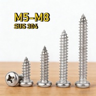 [YMH-G1] Phillips Pan Head Self Tapping Screw /Screw Plastic Wood| SUS 304 Stainless Steel  | Skru B