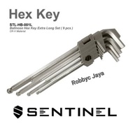 SENTINEL Long Hex Key 9pcs Ball Nose Extra Long STL-HB-001L