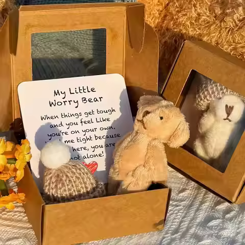 Mini Bear Box Gift Easter Cute Plush Bear Gifts For Girls Boys Kids Stuffed Animal Pocket Bear U3l2