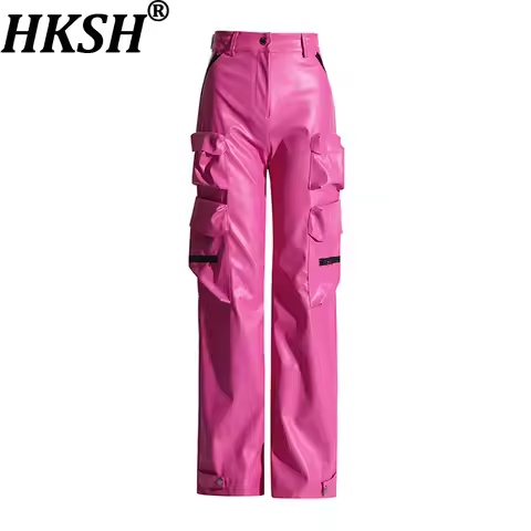 HKSH Autumn New Women Safari Style Streetwear Hip Hop Chic Tide High Waisted Fashion Patchwork Multi