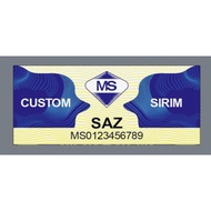 STIKER SIRIM MS88 CUSTOM ( WARNA GOLD KILAT JUGAK)