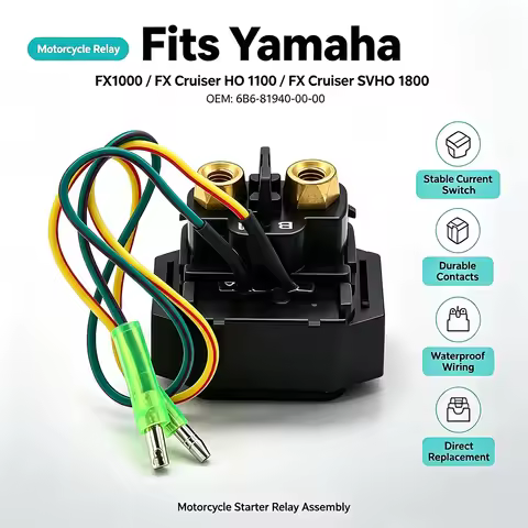 6B6-81940-00-00 Relay Solenoid For Yamaha FX1000 VXR1800 FX V1 VX Cruiser Sport Deluxe HO SHO SVHO 1