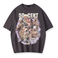 OVERSIZE 50 CENT VINTAGE RAP TEE (DARK GREY T-SHIRT)