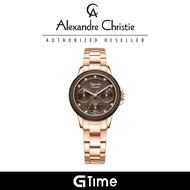 [Official Warranty] Alexandre Christie 2A99BFBRGDB Women's Brown Dial Stainless Steel Steel Strap Watch