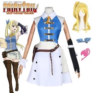 Fairy Tail 100 Years Quest Anime Lucy Heartfilia Cosplay Costume Wig Skirt Uniform Stickers Hairpin 
