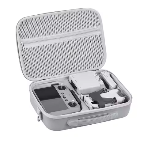 Mini 4 Pro RC 2 Case, Large Capacity Portable PU Leather Storage Bag for DJI Mini 4 Pro Fly More Com