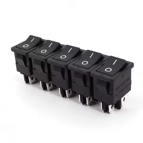 5Pcs Honyone MR-6B 15x21mm 4Pin ON-OFF DPST Mini Rocker Switch 12A/125VAC 10A/250VAC