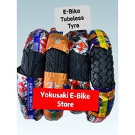 Ebike tubeless tyre 14x2.50 14x2.125 3.00-8 16x2.50 Tayar ebike eletrik tricycle scooter scooter tyr