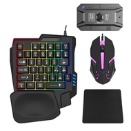 คีย์บอร์ดเกมมิ่ง คีย์บอร์ดมือถือ Gaming Keyboard คีย์บอดร์ดไร้สาย พร้อมเมาส์และอุปกรณ์เชื่อมต่อ คีย์