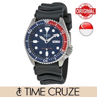 [Time Cruze] Seiko Automatic Diver Black Silicon Strap Dark Blue Dial 200M Men Watch SKX009 SKX009K 