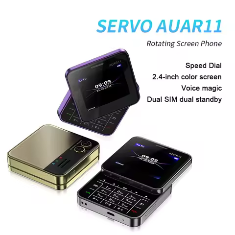 New Style SERVO AUAR11 Rotating Mobile Phone 2G GSM 2 SIM Cards FM Radio Bright Flashlight Magic Voi