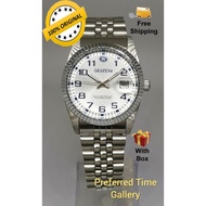 (Men) 100% ORIGINAL SEIZEN QUARTZ GR68S-7N2 Number Dial,Silver Dial,Date Display Stainless Steel Wat