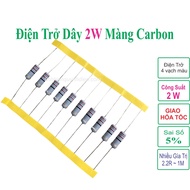 Carbon Film Wire Resistor 2W 5% from 2.2 ohm to 1M - Quynh DIEN electronic components