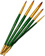 [SG] Premium Quality 5-Piece Artist Brush Set – 100% Nylon Hair | Ideal for Acrylic, Oil, Watercolor