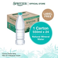 Spritzer Natural Mineral Water Label Free (550ML X 24) *Carton Sales Only*