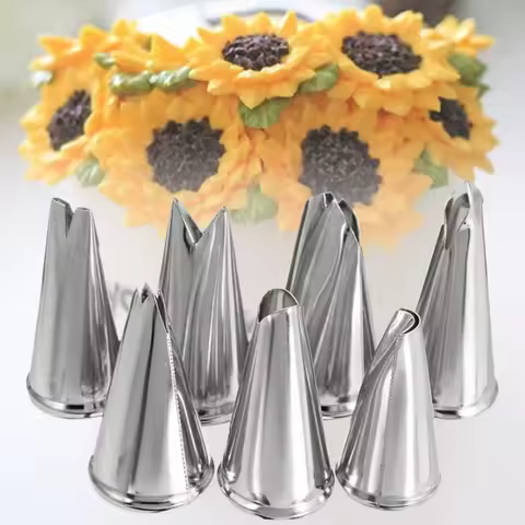 1/5/7Pcs Leaves Nozzles Set Stainless Steel Icing Piping Nozzles Reusable Cream Tips Cupcake Decorat