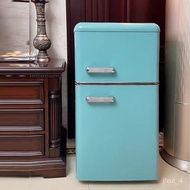 LP-6 JDH/cut price mini fridge🉐QM Chigo American Color Retro Refrigerator Double Door Household Frozen Refrigerated Dorm