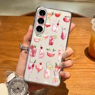 1pc Transparent TPU Drink Print Phone Case Fit For IPhone 16 Pro Max, 15, 14, 13, 12, 11 Pro Max Plu