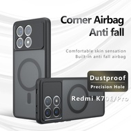 Black Matte Magnetic Phone Casing Compatible For Xiaomi Redmi K70E K70 Pro Poco X6 Pro 5G Anti Fall 