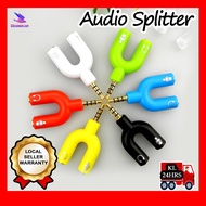 CAP4 U Shape 3.5MM Audio Adapter U-Shape Stereo Splitter Adapter Converter Headphone Mic Earpiece PC