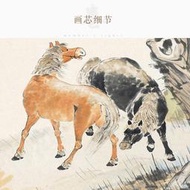 〖KK丶畫像〗馬上封侯圖掛畫 蜜蜂猴子雙馬 書房客廳裝飾畫風水畫 絲綢卷軸畫