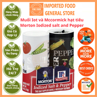 Muối Iot và Mccormick hạt tiêu Morton Iodized salt and Pepper