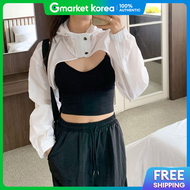 osjarak | Womens Street High-Neck Cropped Bolero See-Through Windbreaker Jacket