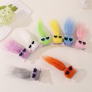 2024 New Plush Funny Ugly Cute Doll Hairpin Cute Sweet Hair Accessories Girly Candy Color Duckbill C