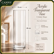 Acrylic Transparent Cylinder Vase 15cm x 40cm | Pasu Bunga Jernih Silinder | Pasu Bunga Hiasan Rumah