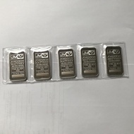 Free Shipping 5 Pcs Non magnetic  Johnson Matthey 1 OZ  JM Silver Plated Vacuum Sealed Souvenir Coin