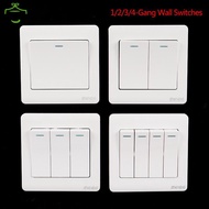 Wall Switch 1/2/3/4 Gang 1Way Button Wall Light Switch On / Off Push Button