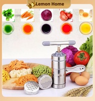 Stainless Steel Pasta Making Machine Manual Noodle Maker with 5 Molds Press Noodle Machine Kitchen Tools