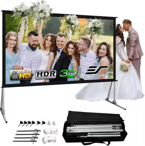 Yard Master 2, 120-inch Outdoor Portable Fast Folding Projector Screen w/ Stand 16:9, 8K 4K Ultra HD