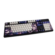 Benemate Genshin Impact Raiden Shogun Keycaps, 104 + 33 keycap set, 5-side Dye-Sublimation PBT Keyca