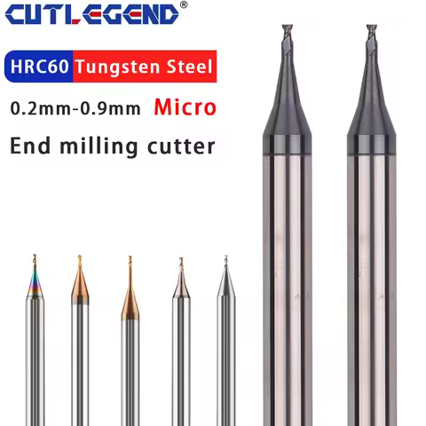 Micro Carbide Milling Cutter 0.2 0.3 0.4 0.5 0.6 0.9mm Mini Small Diameter Micro Ball End Milling Cu