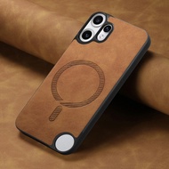 Magnetic Leather Case for Nothing CMF Phone 2 Pro Wireless Charging Matte Shockproof Bumper Cover fo