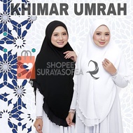 [Berdagu & 2 Layer Lapisan Kain] Khimar Umrah Berdagu Chiffon 2 Layer Piko Awning Scuba / Mini Telek
