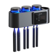 (OFNH) Toothbrush Sanitizers BathroomToothbrush Holder Wall Mounted No Drilling Required with 6 Slot