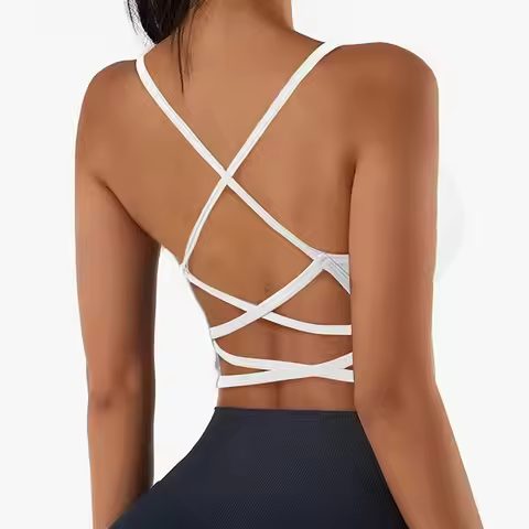 Women Cross Strap Sports Bra Top Women Push Up Sport Bra Yoga Gym Crop Top Brassiere Fitness Top Spo