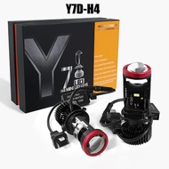 [Ready yaCOD] Y7D Mini Projector H4 2PCS Lampu Led Mobil Dan Motor H4 Mini Pjector Projie 130Watt Y7