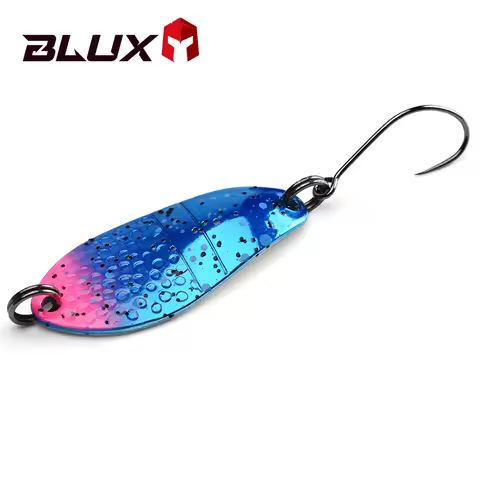 BLUX Fishing Lure 3g Mini Metal Spoon Area Trout Colorful Brass Copper Bait Freshwater Stream Tackle