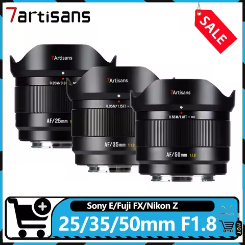 7artisans APS-C 25/35/50mm F1.8 Large Aperture Portrait Auto Focus Camera Lens compatible with Sony 