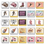 Hobbies Pattern Italian Module Bracelet Picture Printing Titanium Steel DIY Stretch Bracelet