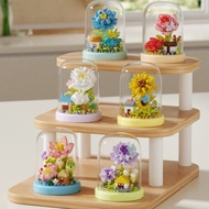 6pcs/set Building block flower ornament  gardenia garden display box  building block toy gift K370-K